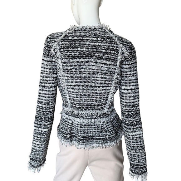 INC International Concepts Tweed Jacket With Fringe Detail Size M - Picture 4 of 7